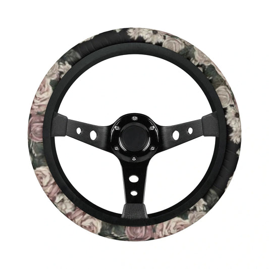 Cottagecore Pale Rose Car Steering Wheel Cover - sense forest