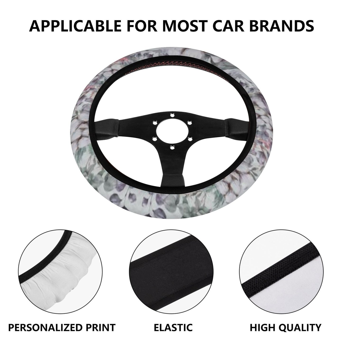 Cotton Floral Car Steering Wheel Covers - sense forest