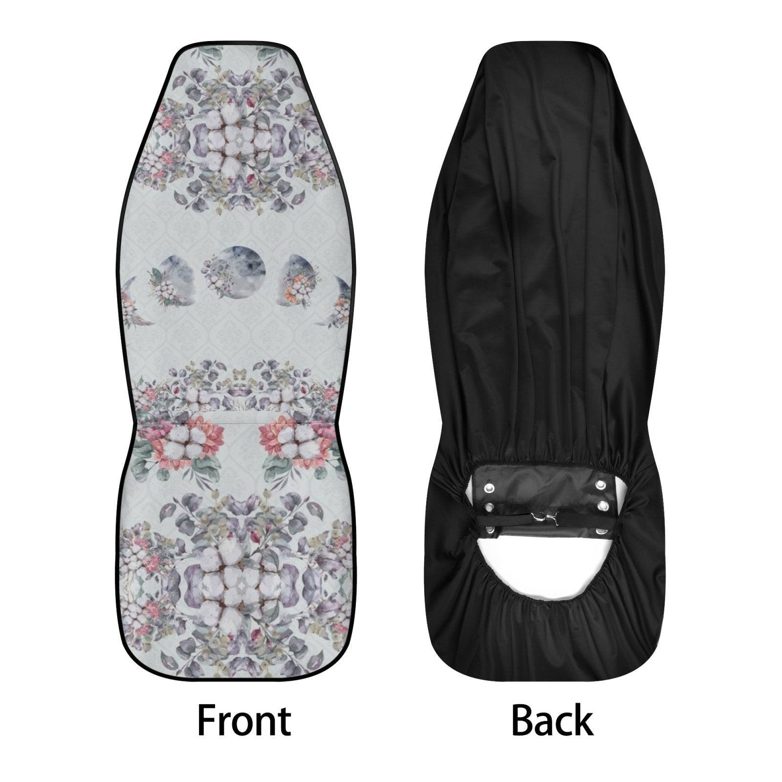 Cotton Floral Moon Phase Car Seat Cover Set - sense forest