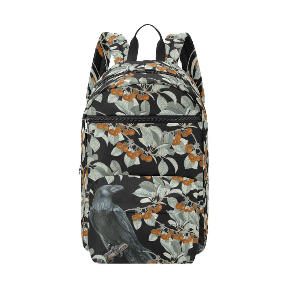 Crow in berry bush witchy Raven backpack Travel Backpack(Large Capacity) - sense forest