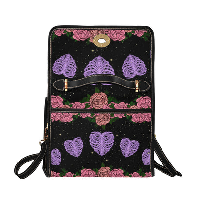 KAWAII GOTH HEART SHAPED RIBCAGE SATCHEL BAG