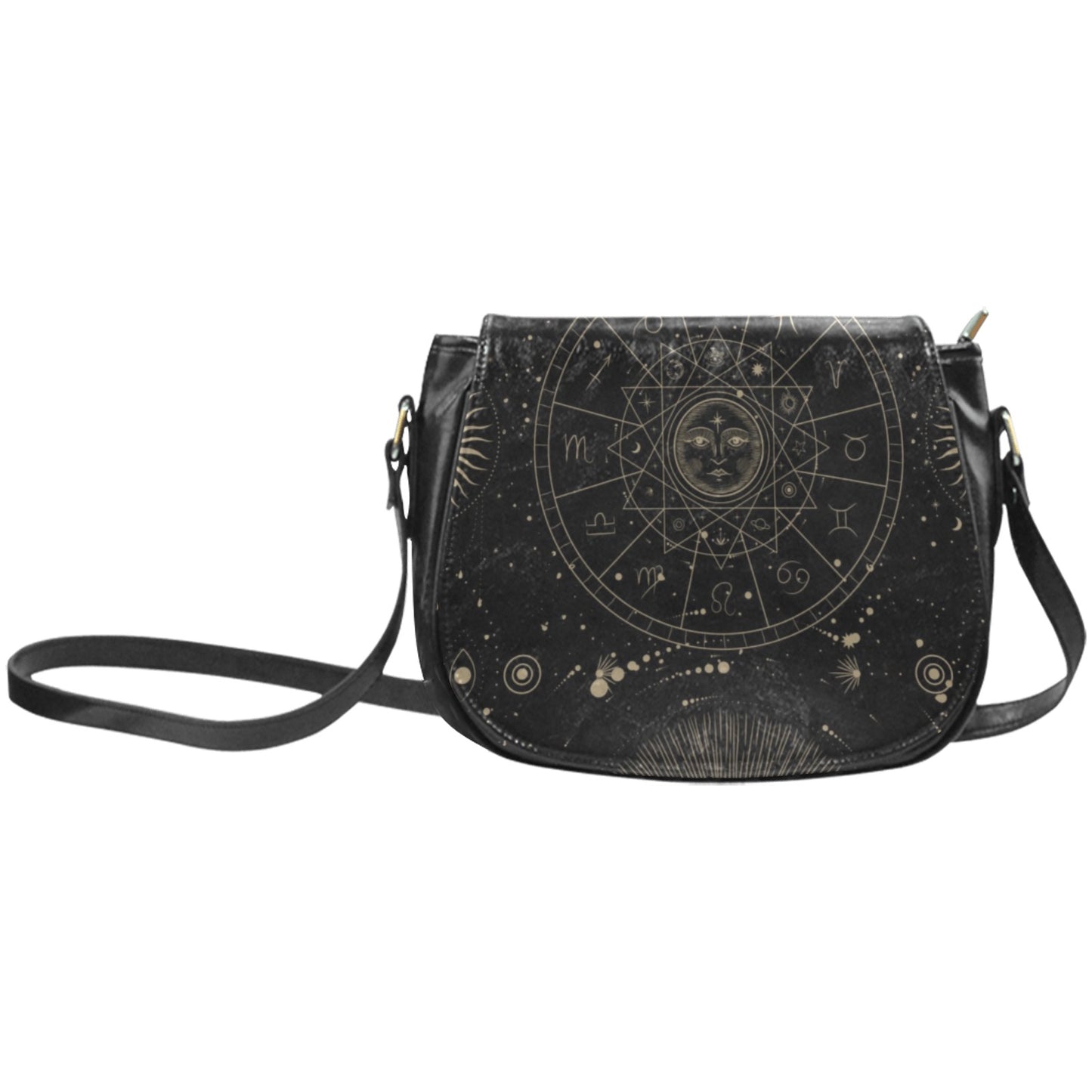 Astrology witch Vegan leather saddle bag