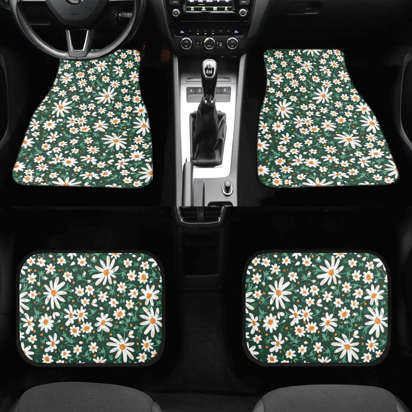 Daisy forest Back and Front Car Floor Mats - sense forest