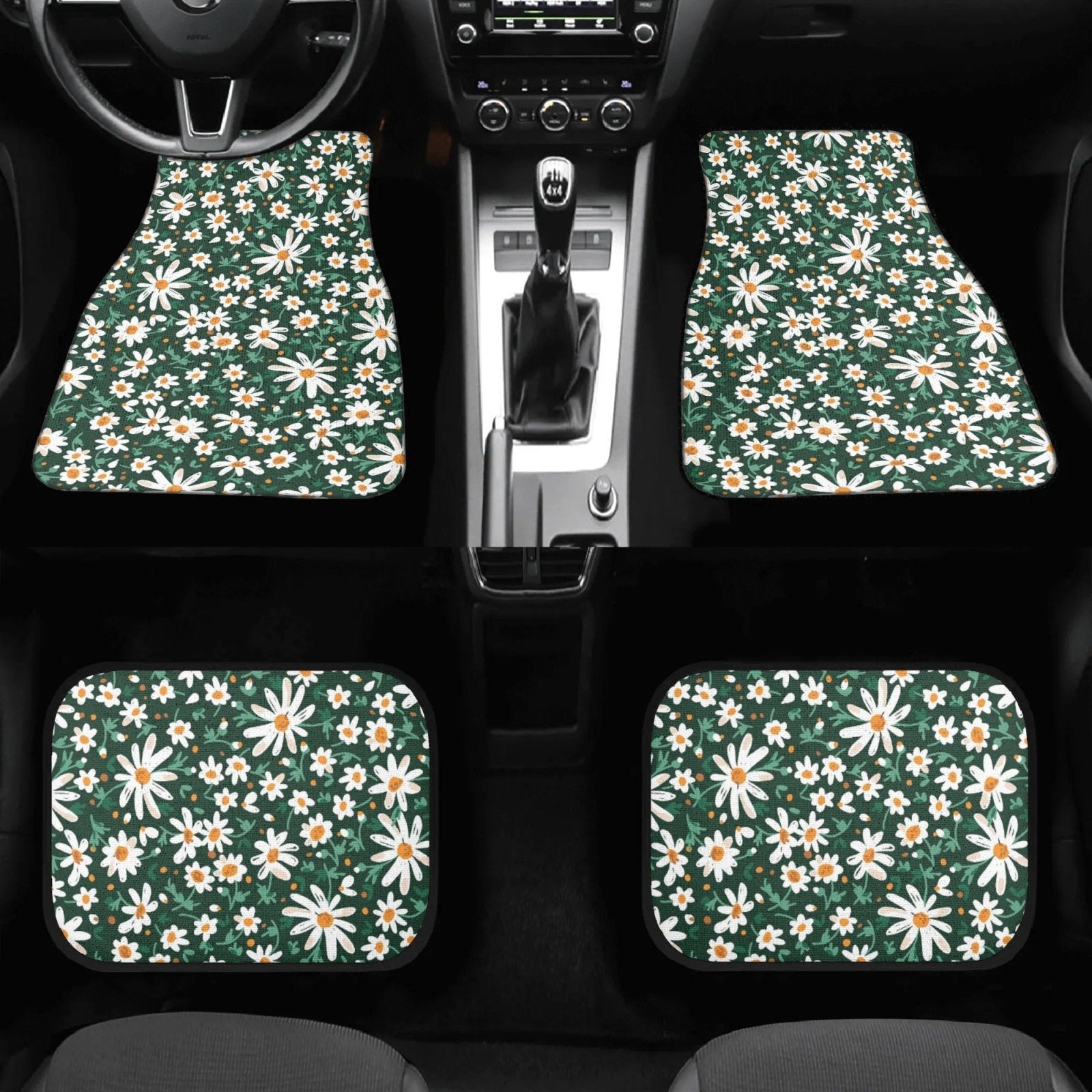 Daisy forest Back and Front Car Floor Mats - sense forest
