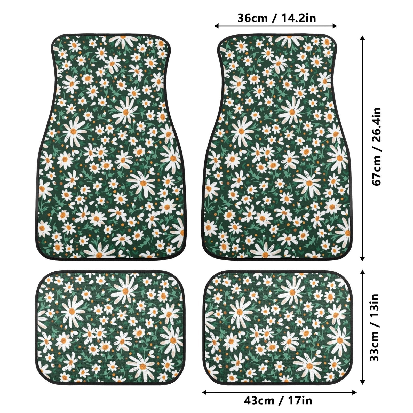 Daisy forest Back and Front Car Floor Mats - sense forest