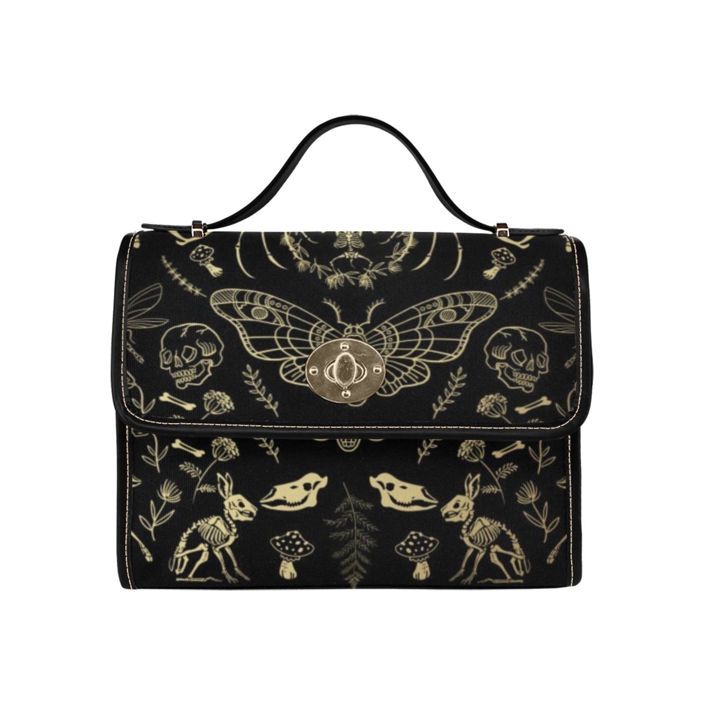Dark Academia Forest Animal Bones Skeleton Canvas Satchel Bag | Sense Forest - sense forest