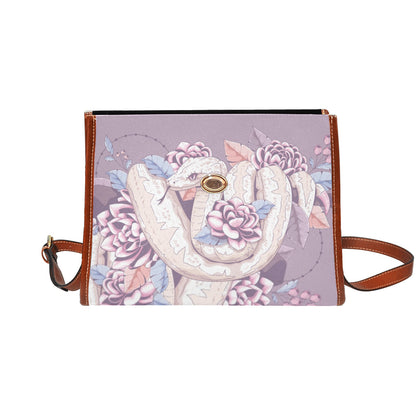 Purple Boho snake Canvas satchel bag