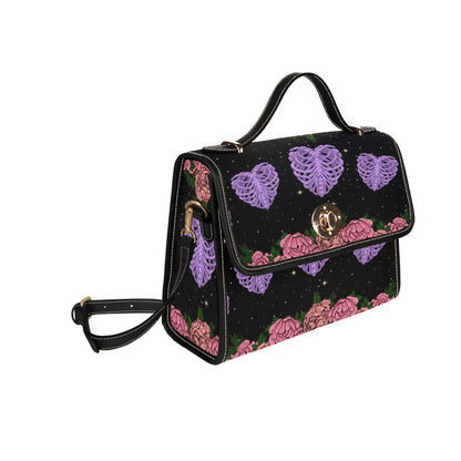 KAWAII GOTH HEART SHAPED RIBCAGE SATCHEL BAG