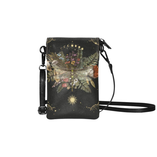 Dragonfly of Crescent Moon Witchcraft phone pouch Sling bag - sense forest