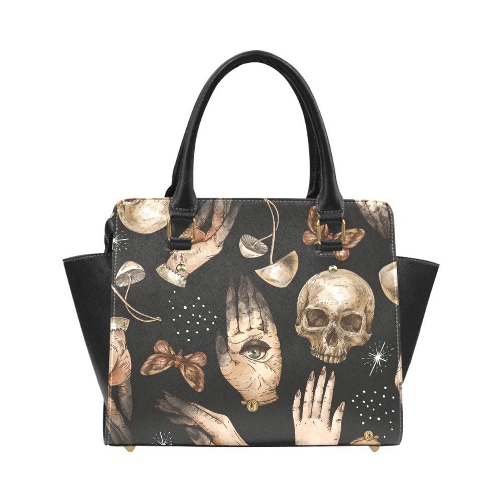 Mushroom skull Witch premium Classic Trapeze handbag with strap