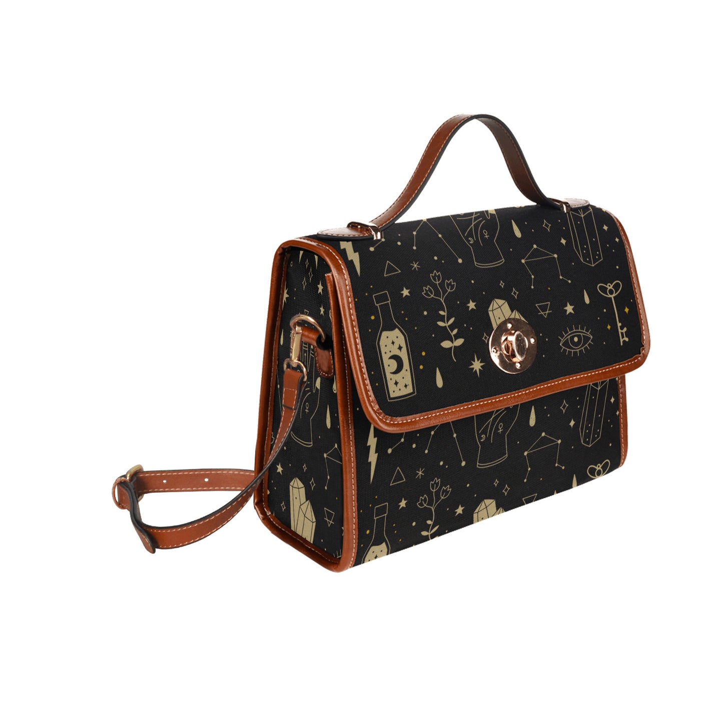 Mystical elements purse cottagecore Canvas satchel crossbody Bag