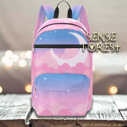 Kawaii Pink Pastel sky big moon backpack Travel Backpack(Large Capacity)