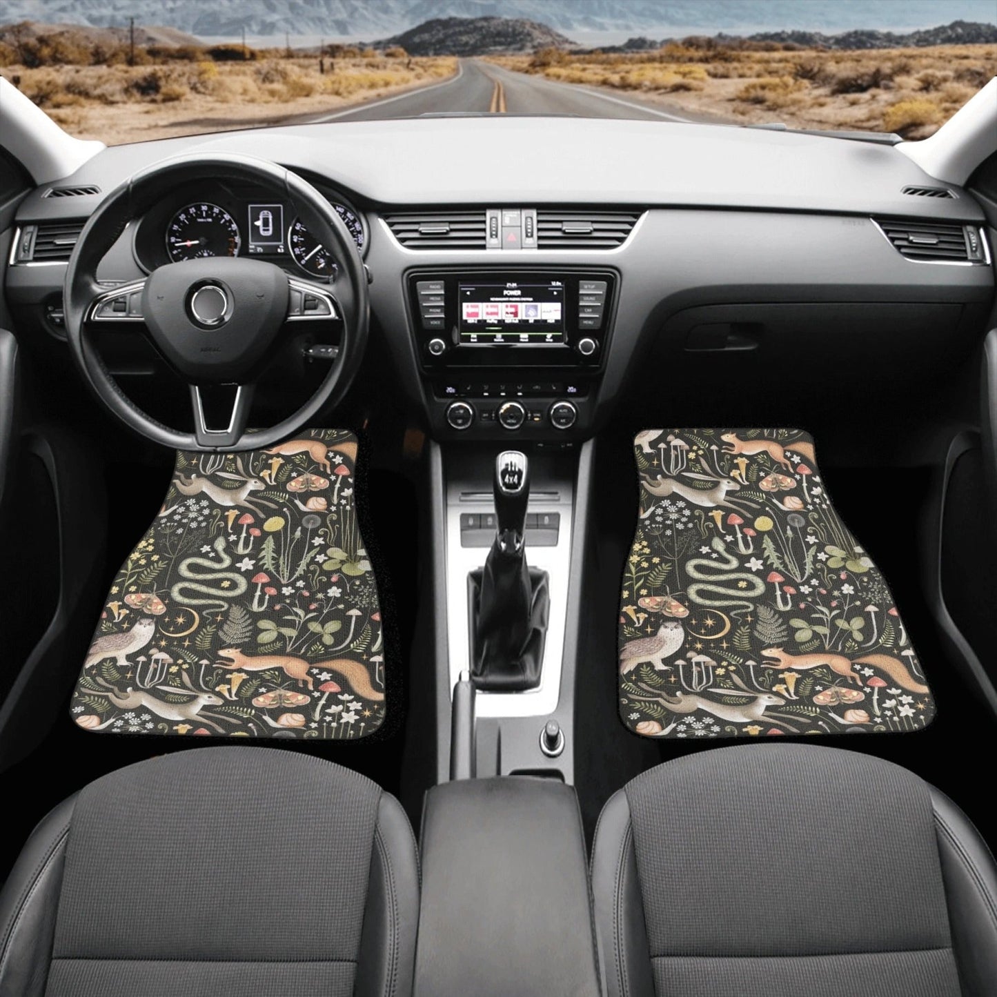 Forest Animals Back and Front Car Floor Mats - sense forest