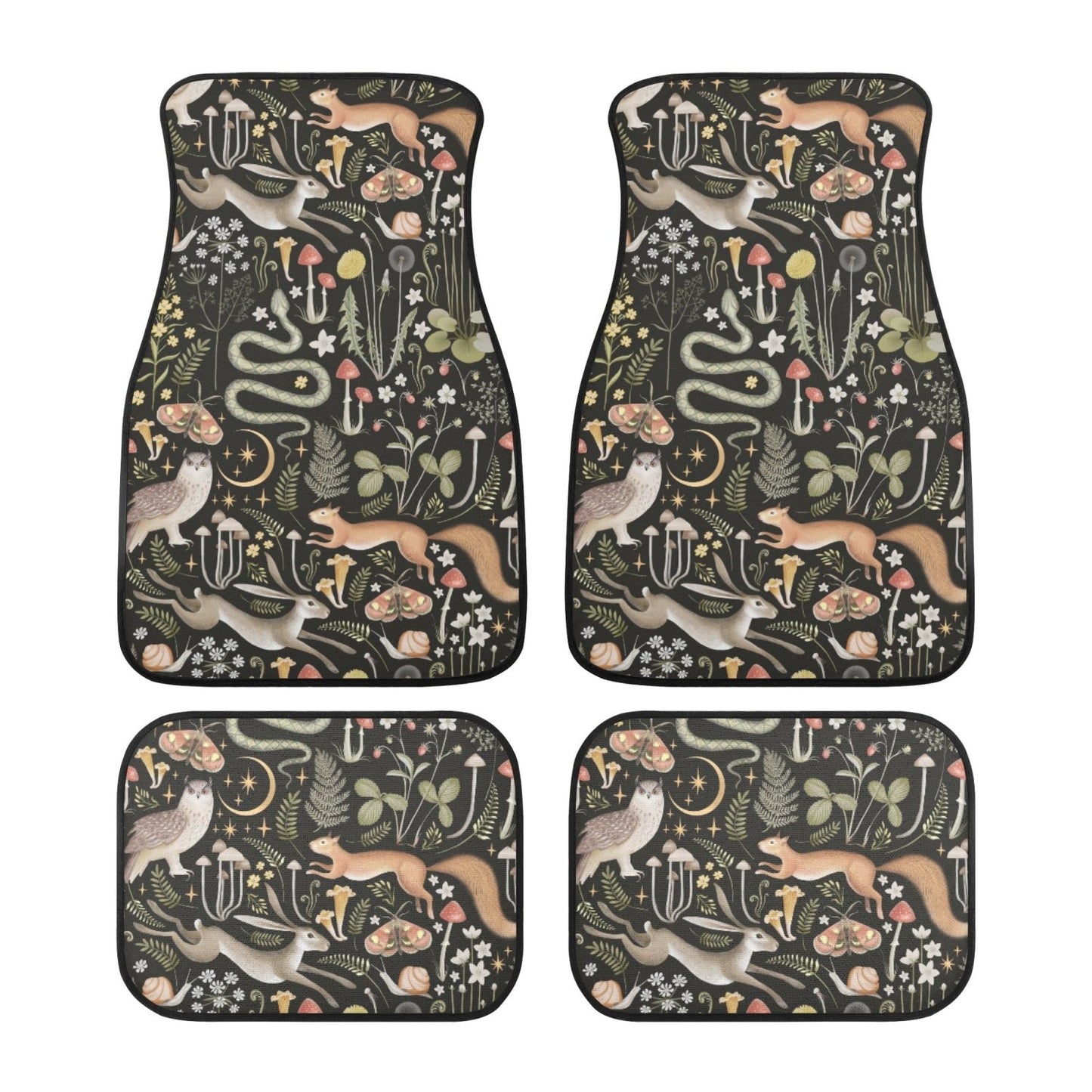 Forest Animals Back and Front Car Floor Mats - sense forest