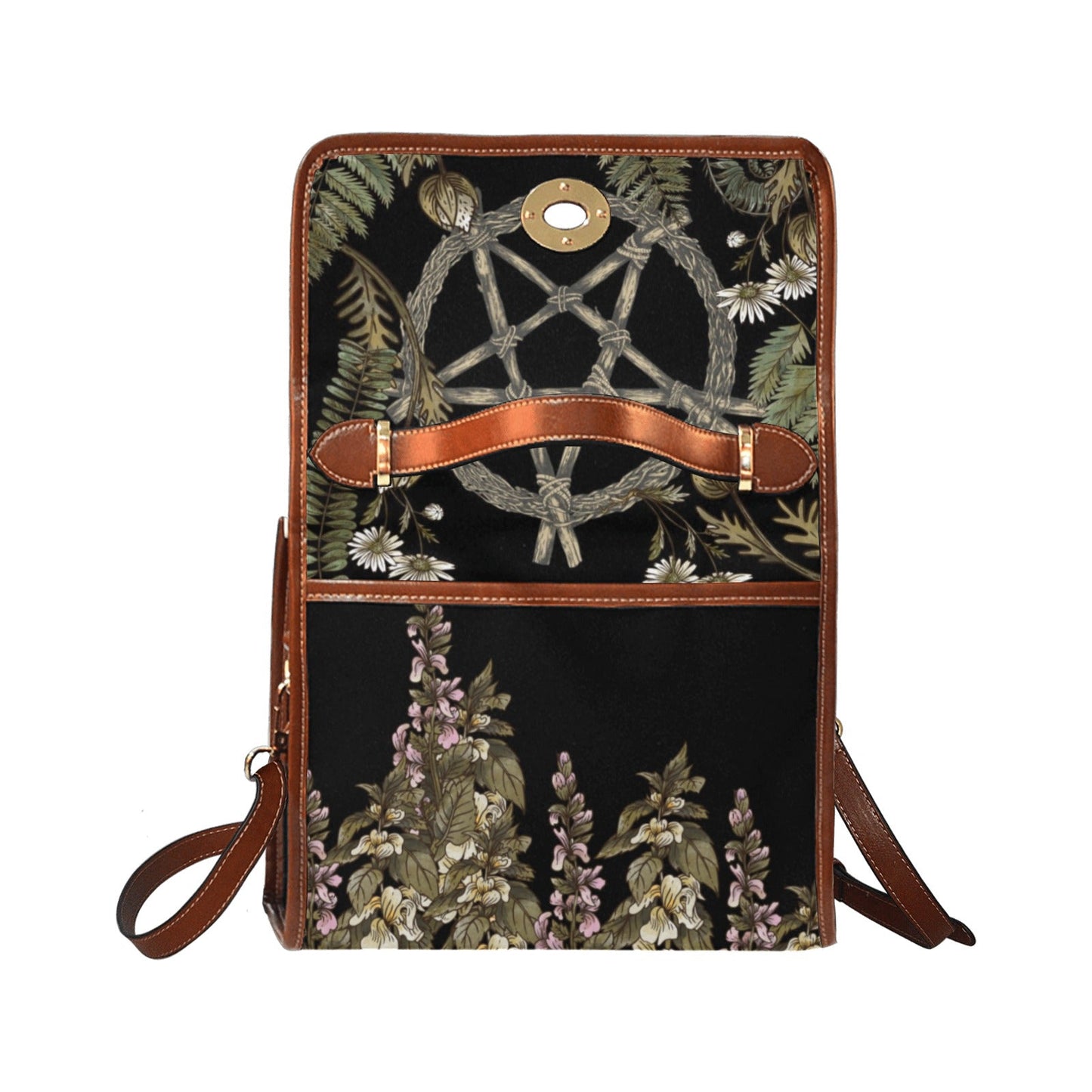 Forest Fern Pentagram Canvas satchel bag - sense forest