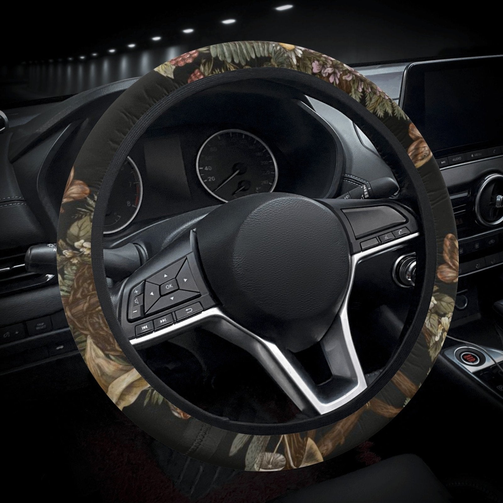 Forest mushroom Fern Car Steering Wheel Cover - sense forest