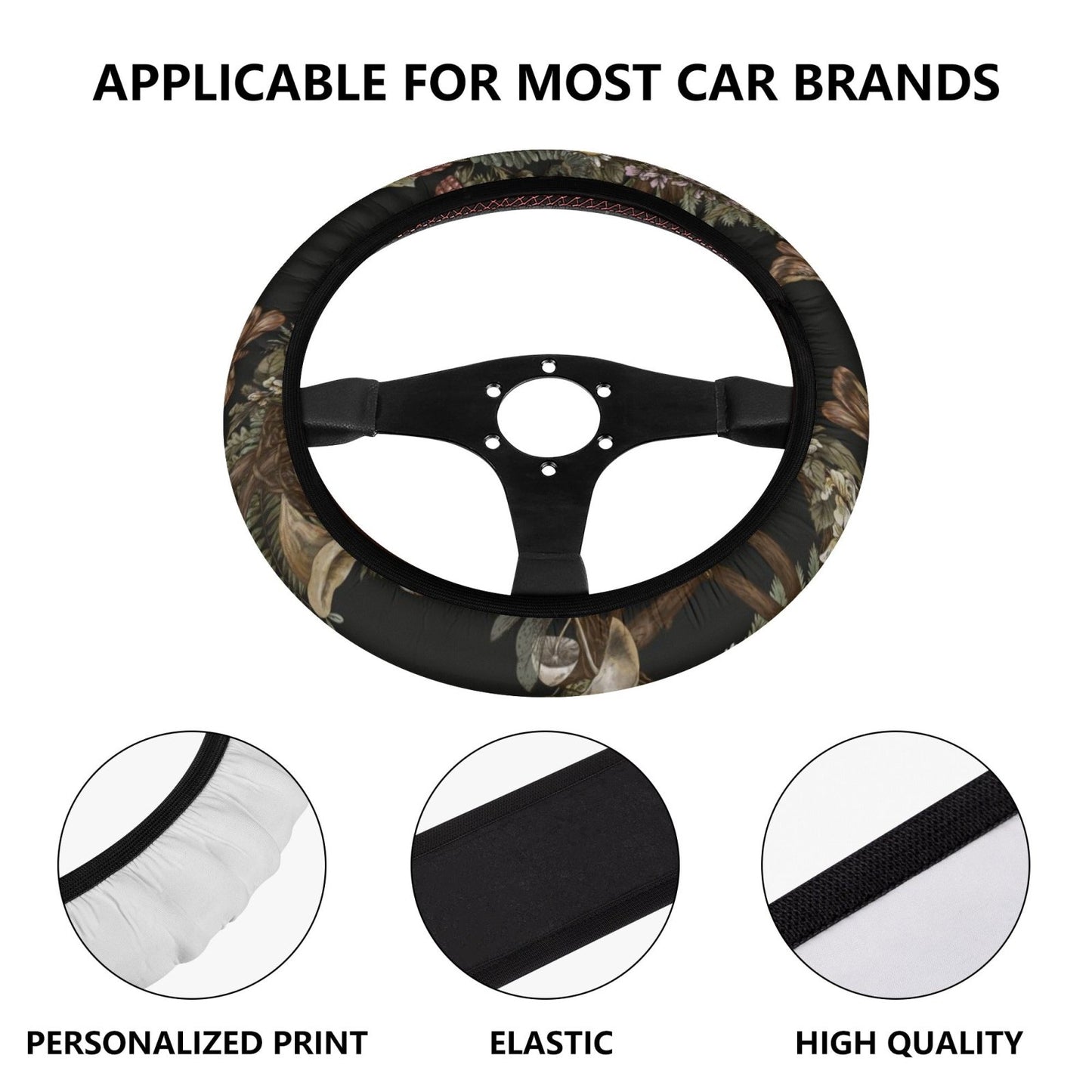 Forest mushroom Fern Car Steering Wheel Cover - sense forest