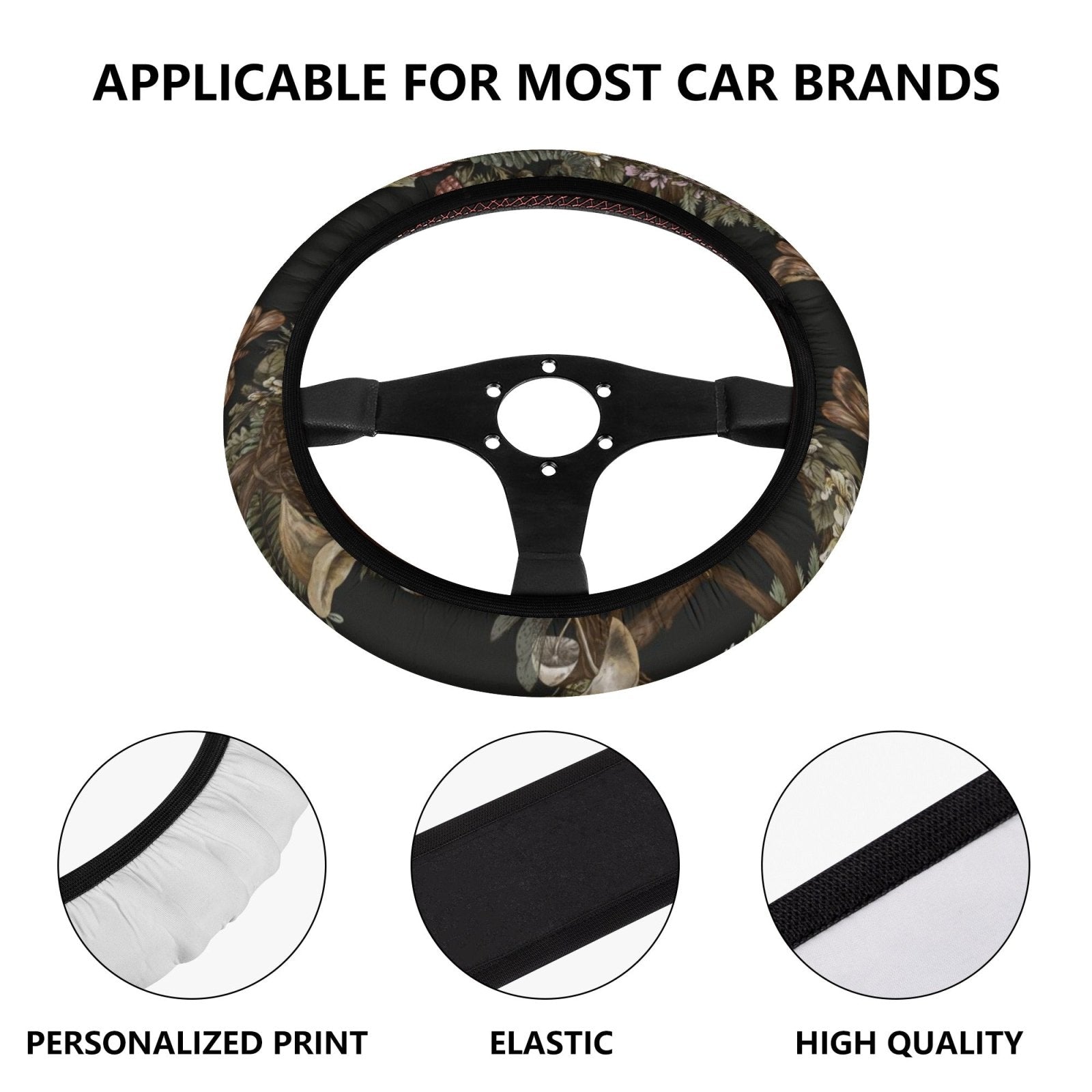 Forest mushroom Fern Car Steering Wheel Cover - sense forest