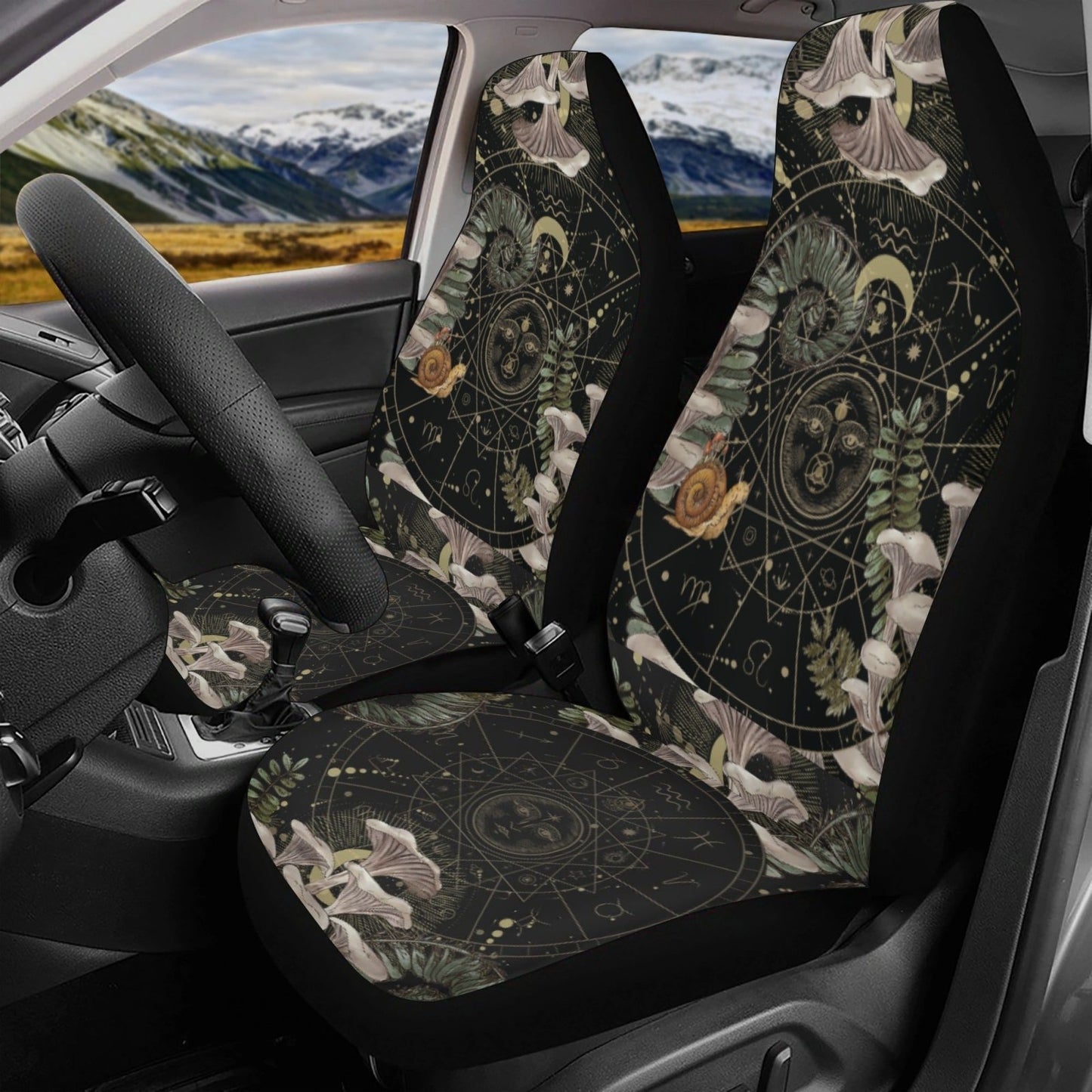 Forest Oyster Mushroom Zodiac Witchy Car Seat Cover | Sense Forest - sense forest