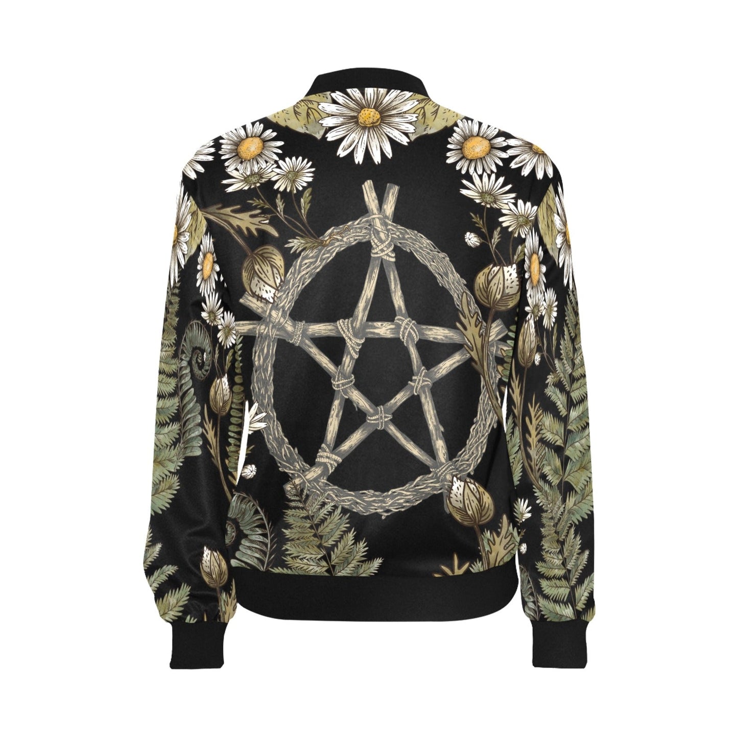 Forest Pentagram Women Bomber Jacket - sense forest