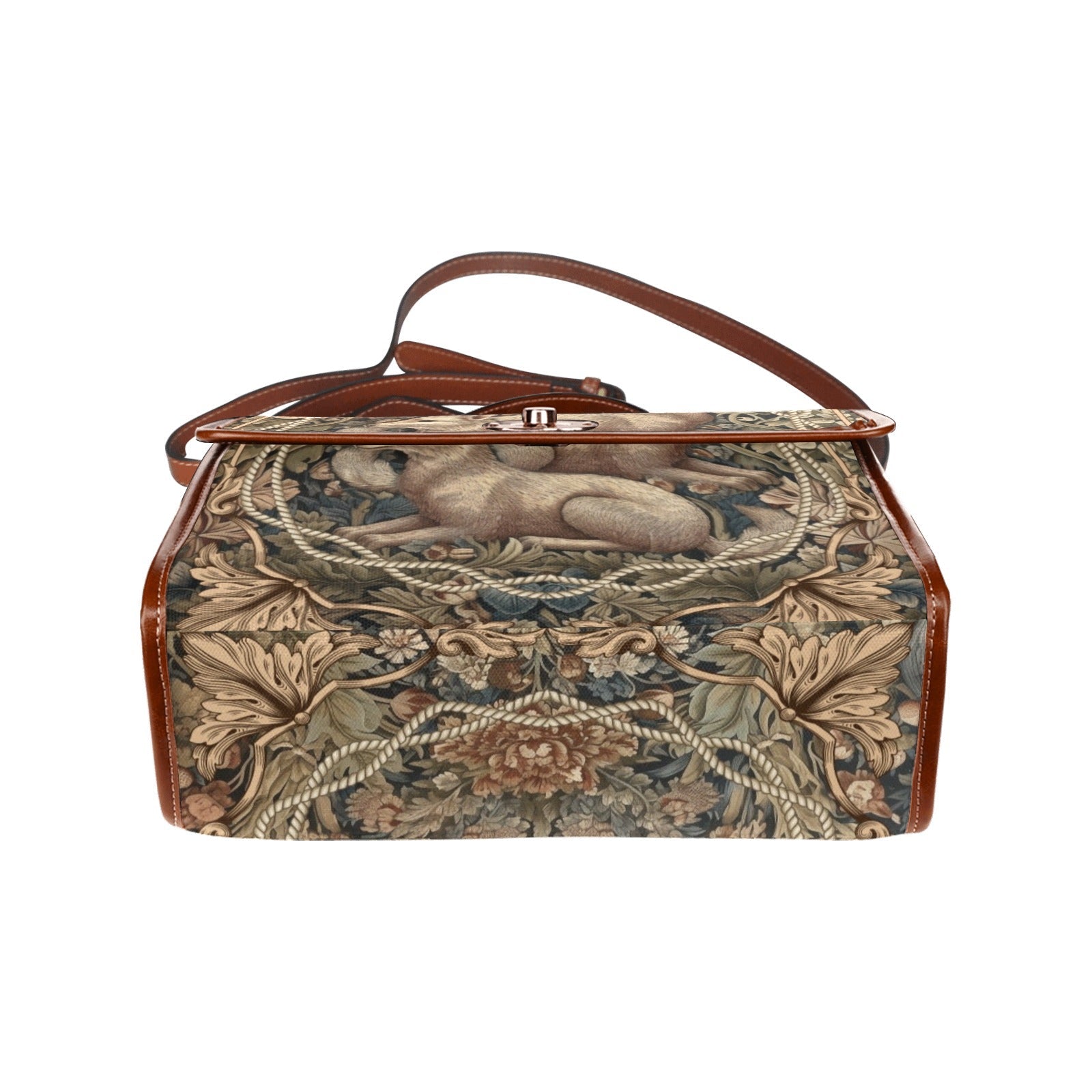 Fox in forest canvas satchel bag - sense forest