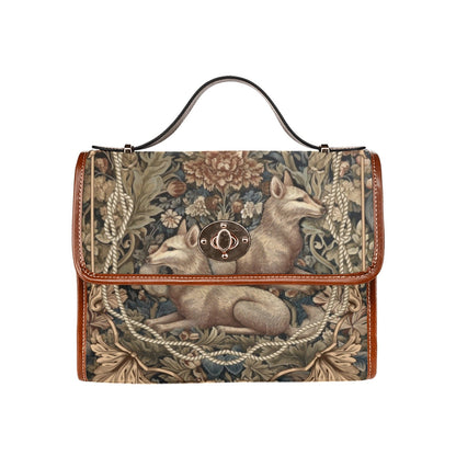 Fox in forest canvas satchel bag - sense forest