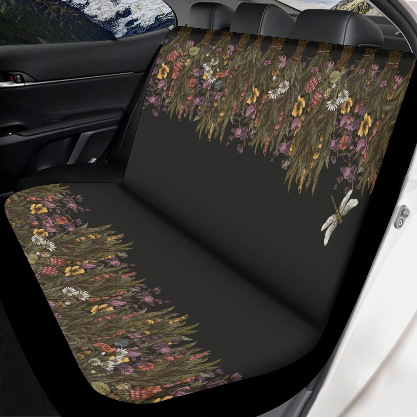 Green witch dried flower Car Seat Cover Set - sense forest