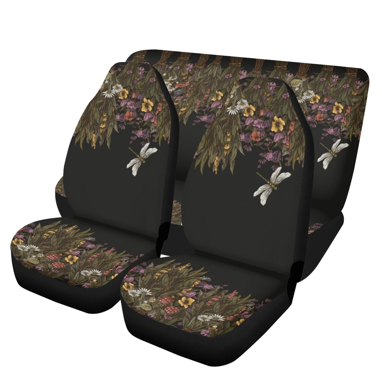 Green witch dried flower Car Seat Cover Set - sense forest
