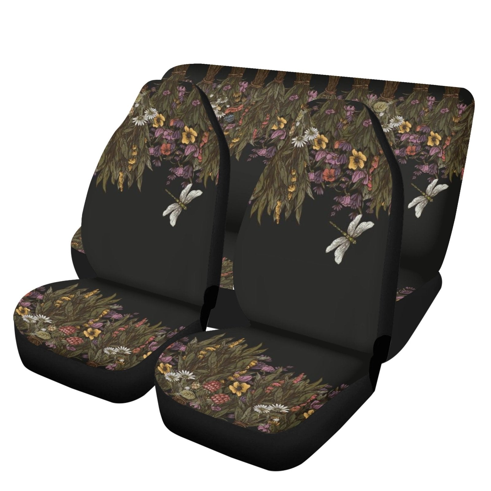 Green witch dried flower Car Seat Cover Set - sense forest
