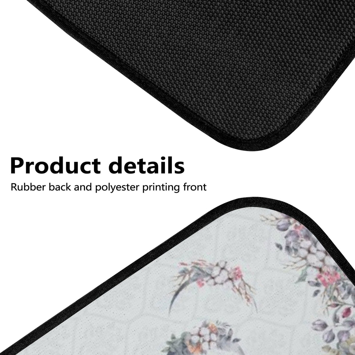 Green Witch Floral Moon Back and Front Car Floor Mats - sense forest