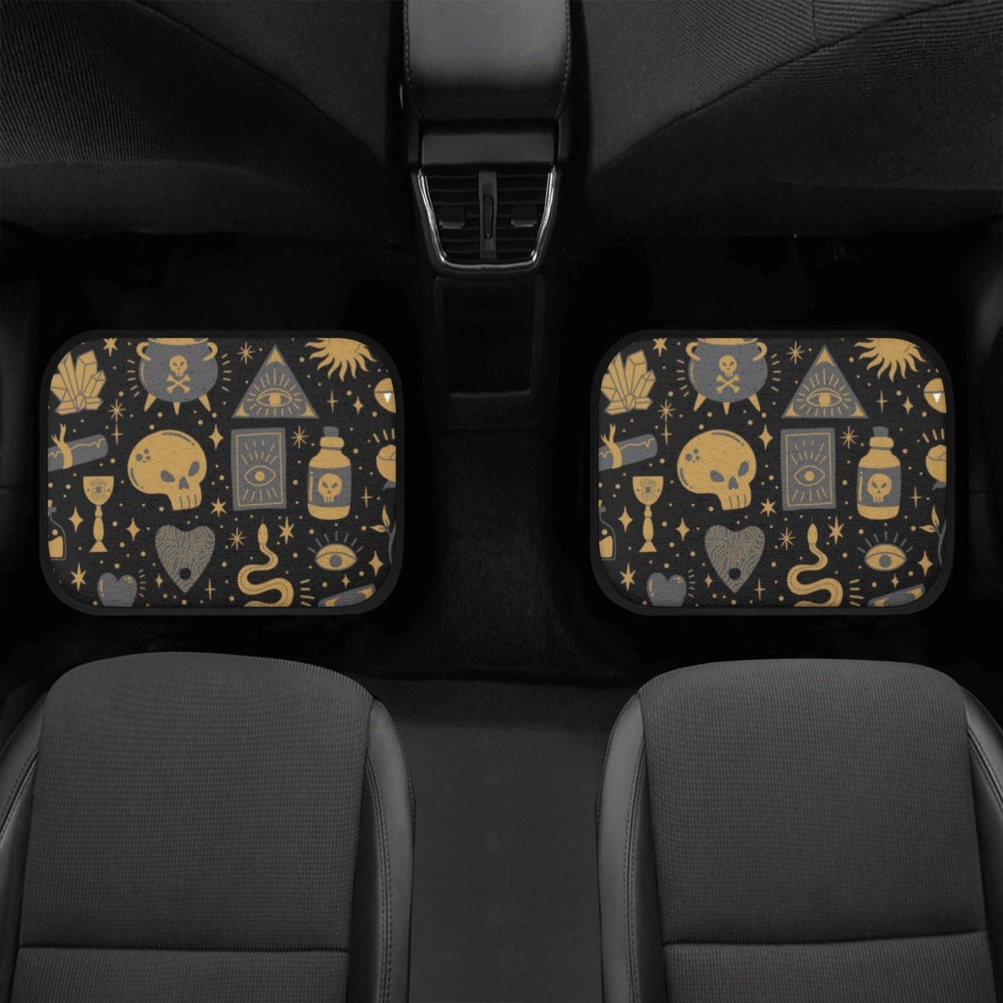 Halloween Spooky kawaii goth Back and Front Car Floor Mats - sense forest