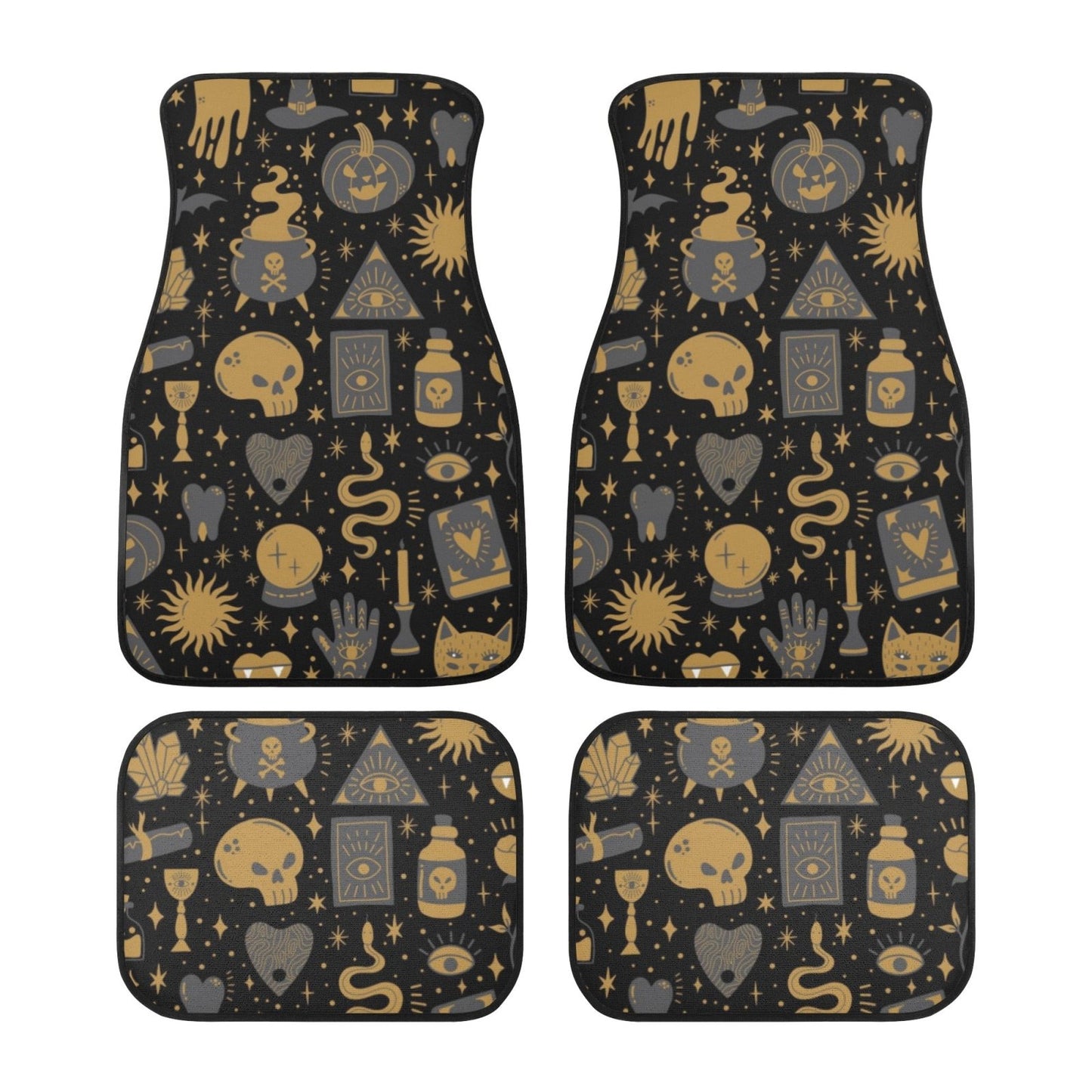 Halloween Spooky kawaii goth Back and Front Car Floor Mats - sense forest