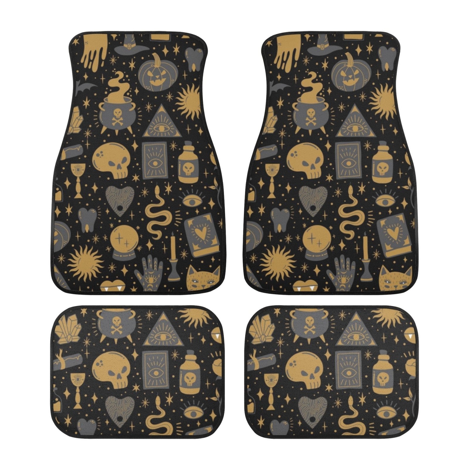 Halloween Spooky kawaii goth Back and Front Car Floor Mats - sense forest