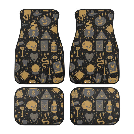 Halloween Spooky kawaii goth Back and Front Car Floor Mats - sense forest