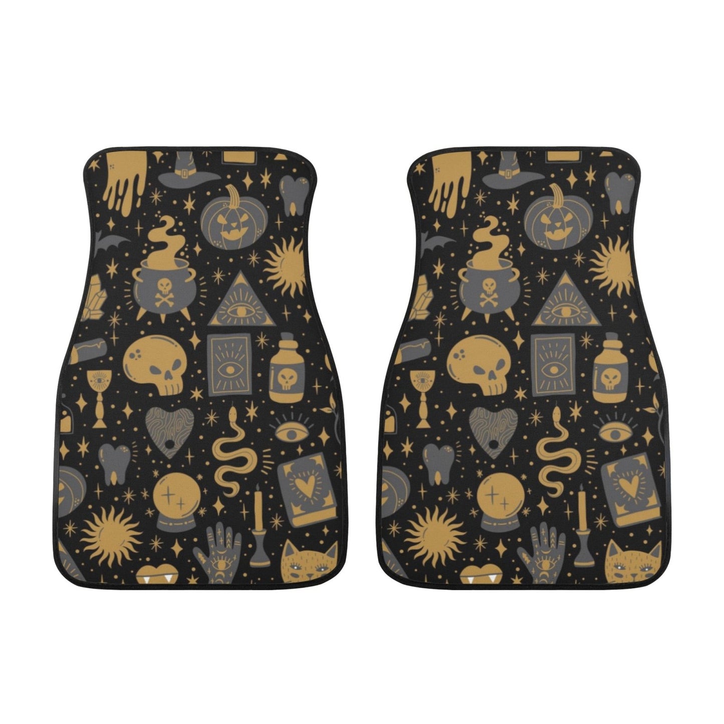 Halloween Spooky kawaii goth Back and Front Car Floor Mats - sense forest