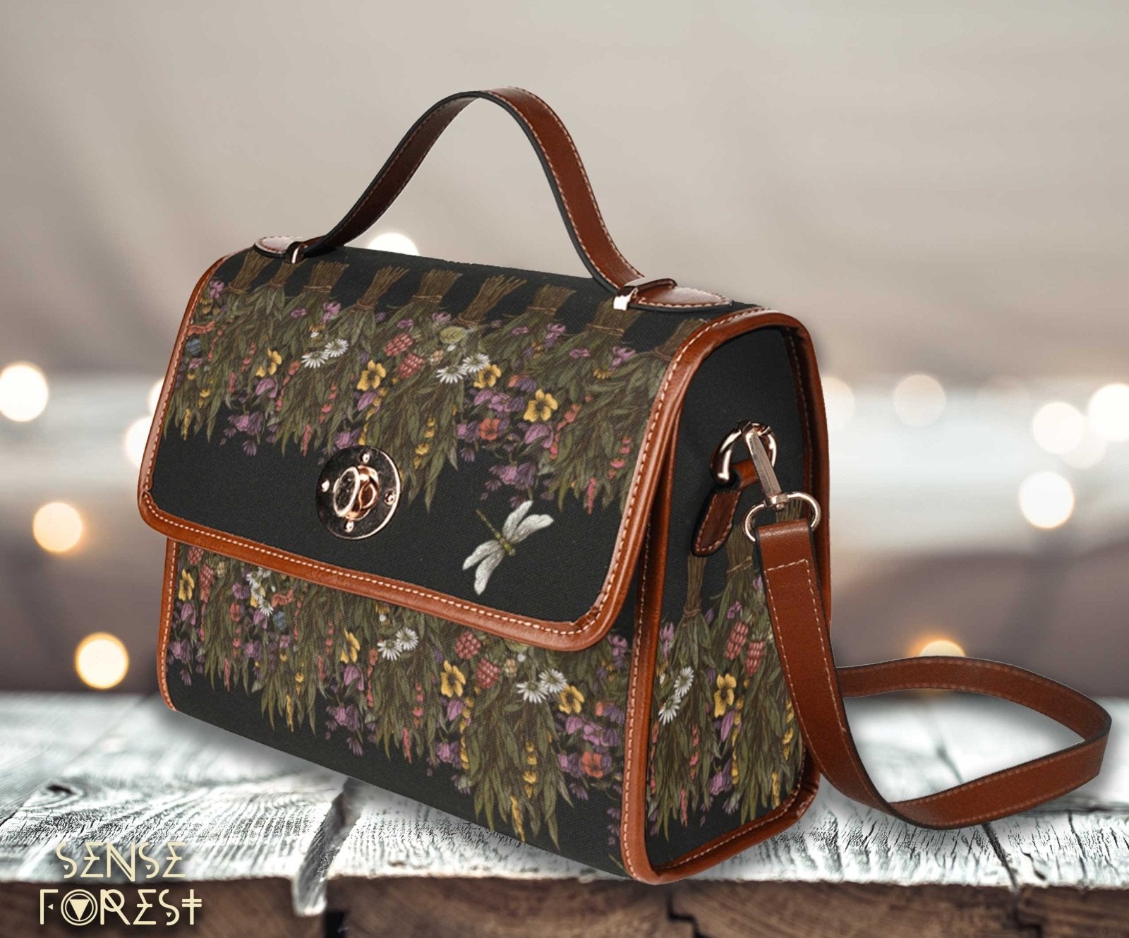 Herbalist Dried flower Cottagecore Canvas satchel Bag - sense forest
