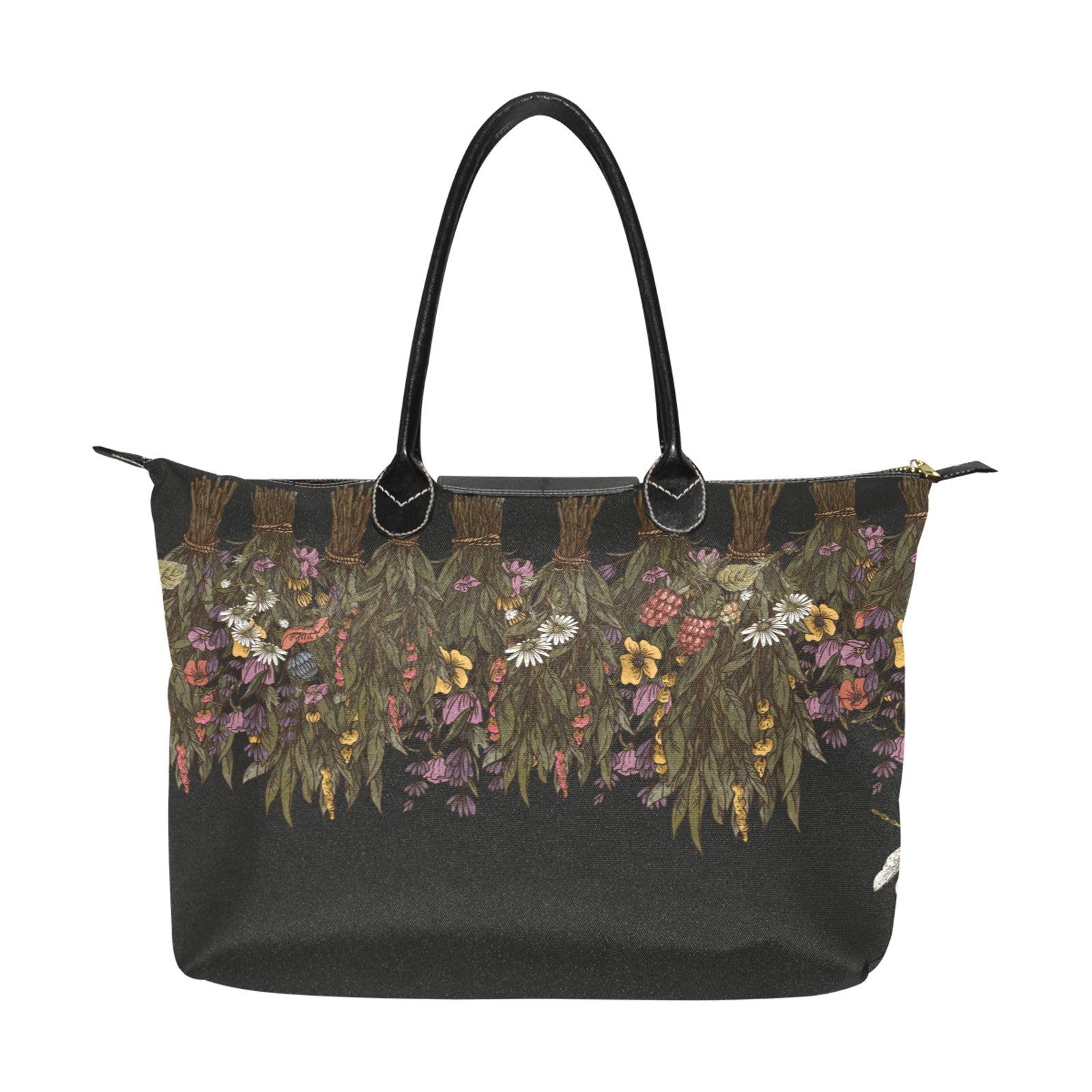 Herbalist witch hang dried flower zip tote Women's Classic Handbag - sense forest