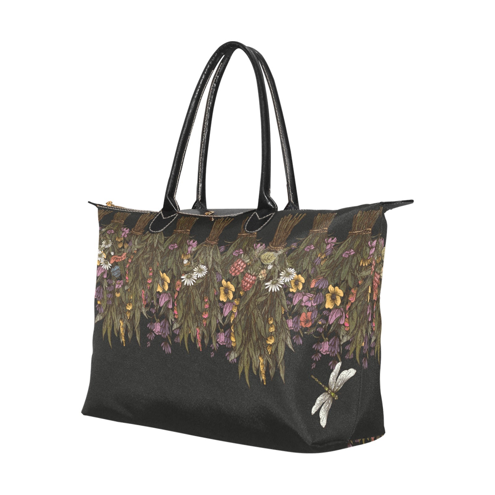 Herbalist witch hang dried flower zip tote Women's Classic Handbag - sense forest