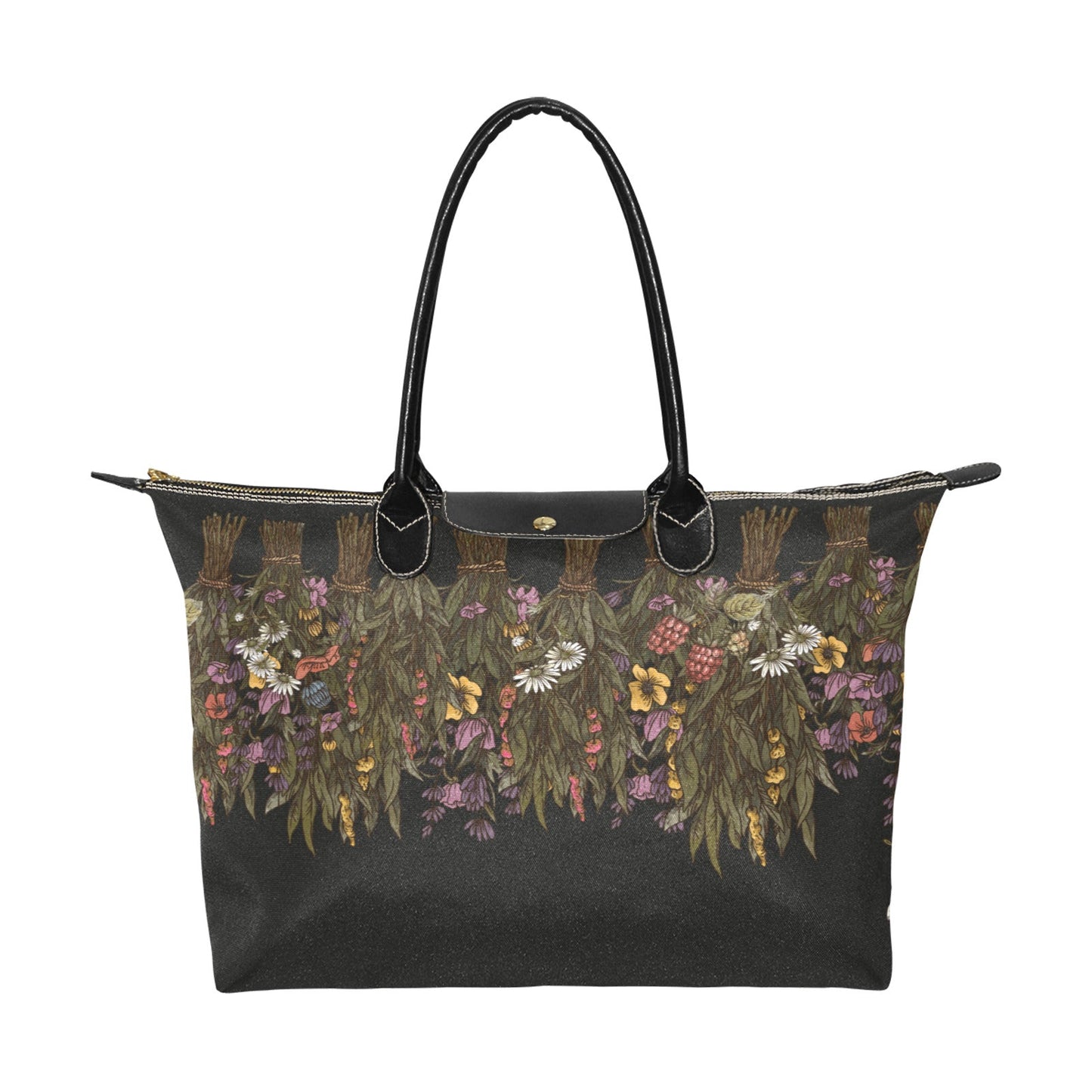 Herbalist witch hang dried flower zip tote Women's Classic Handbag - sense forest