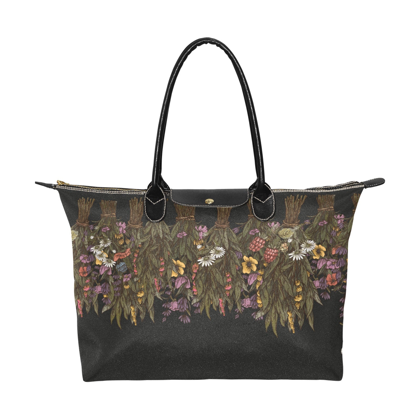 Herbalist witch hang dried flower zip tote Women's Classic Handbag - sense forest