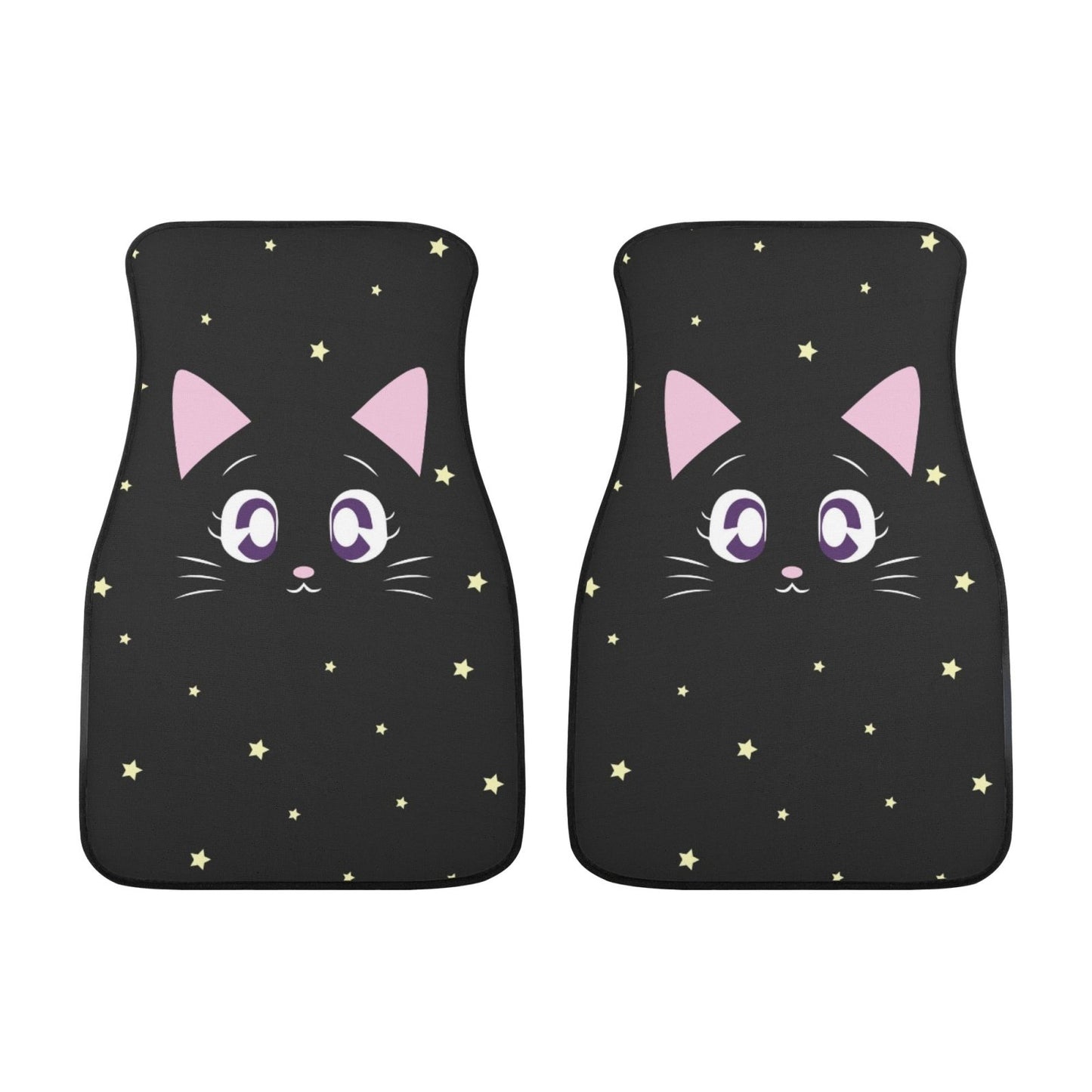 Kawaii Back cat twinkle stars Car Floor Mats - sense forest