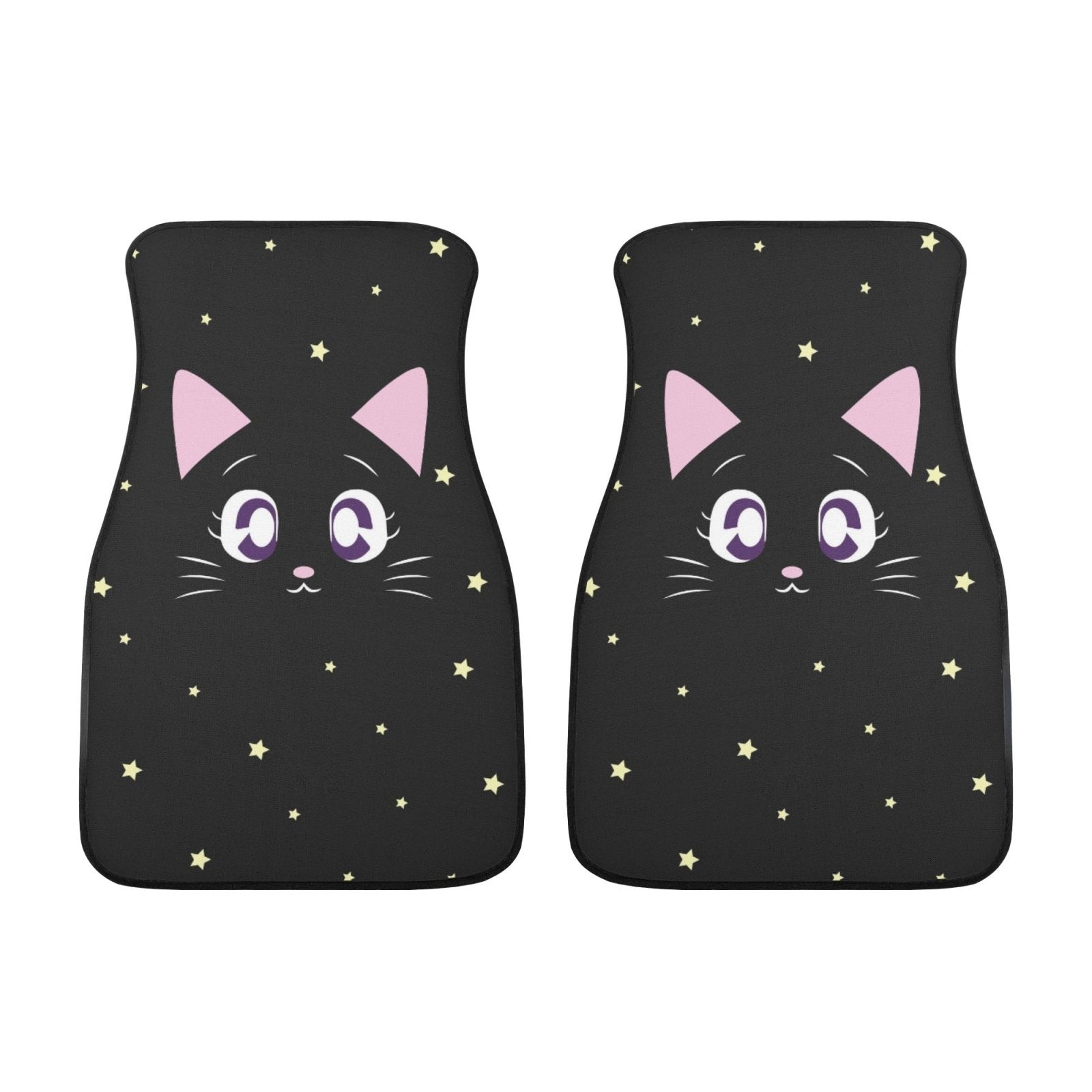 Kawaii Back cat twinkle stars Car Floor Mats - sense forest