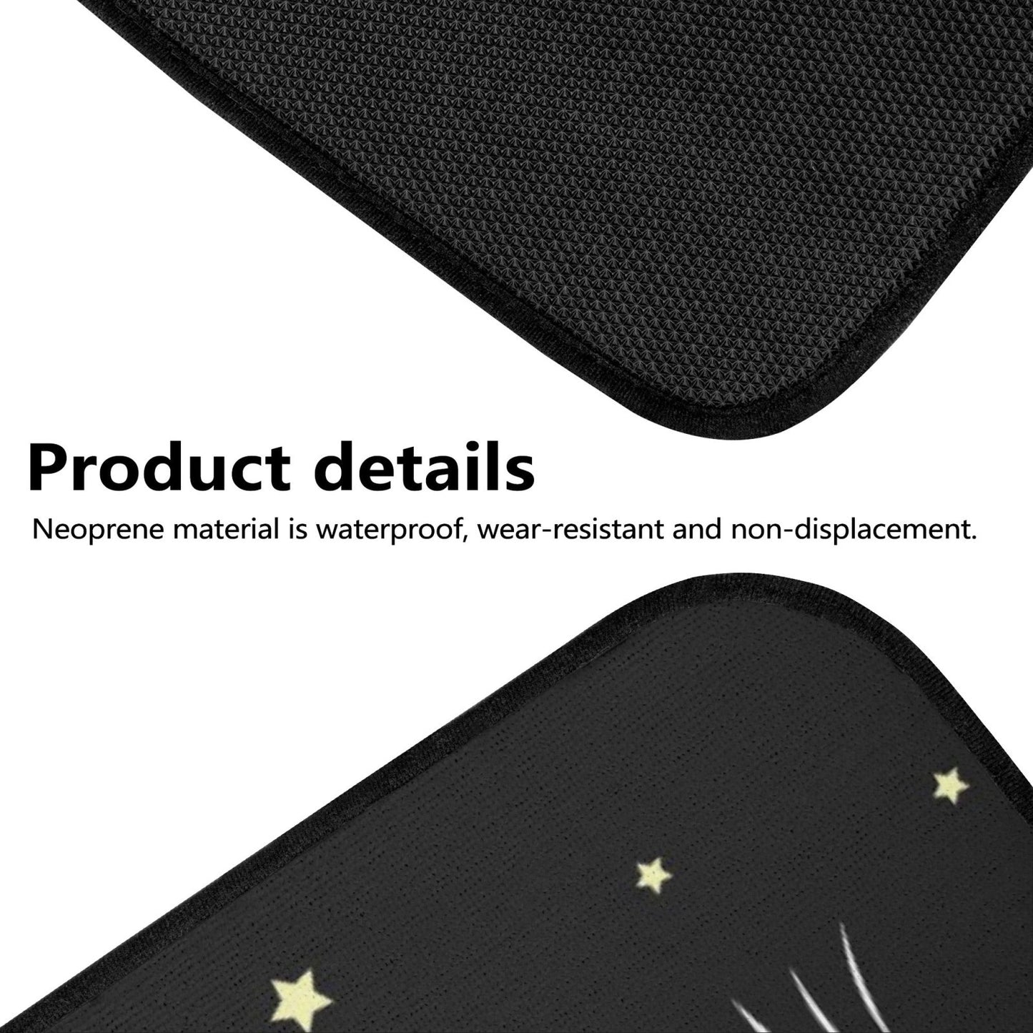 Kawaii Back cat twinkle stars Car Floor Mats - sense forest