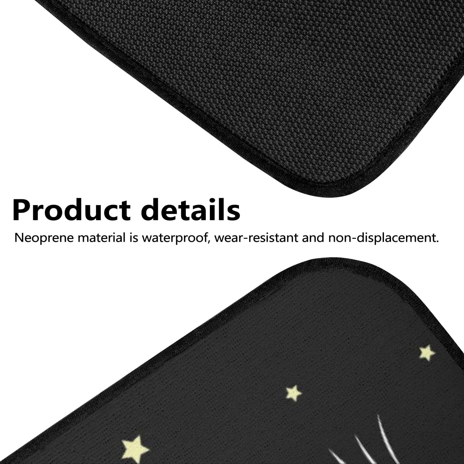 Kawaii Back cat twinkle stars Car Floor Mats - sense forest