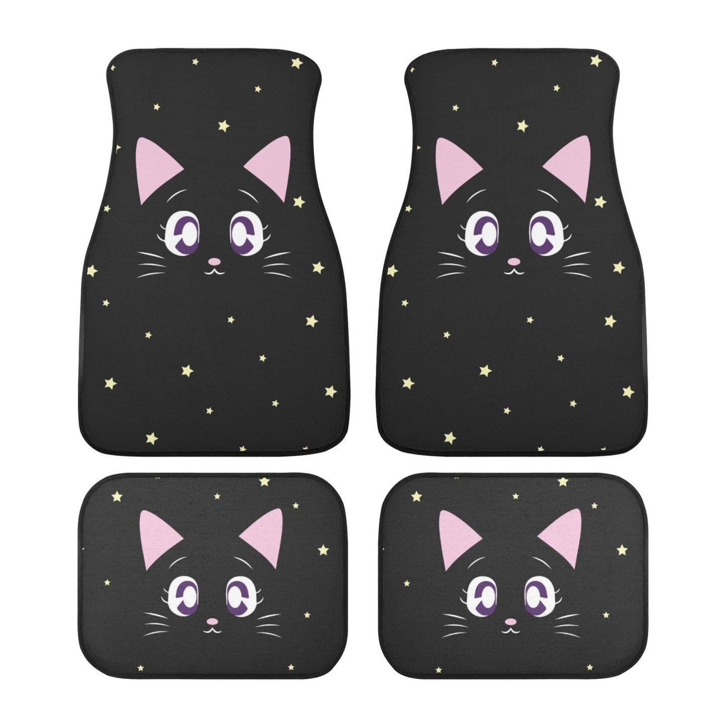 Kawaii Back cat twinkle stars Car Floor Mats - sense forest