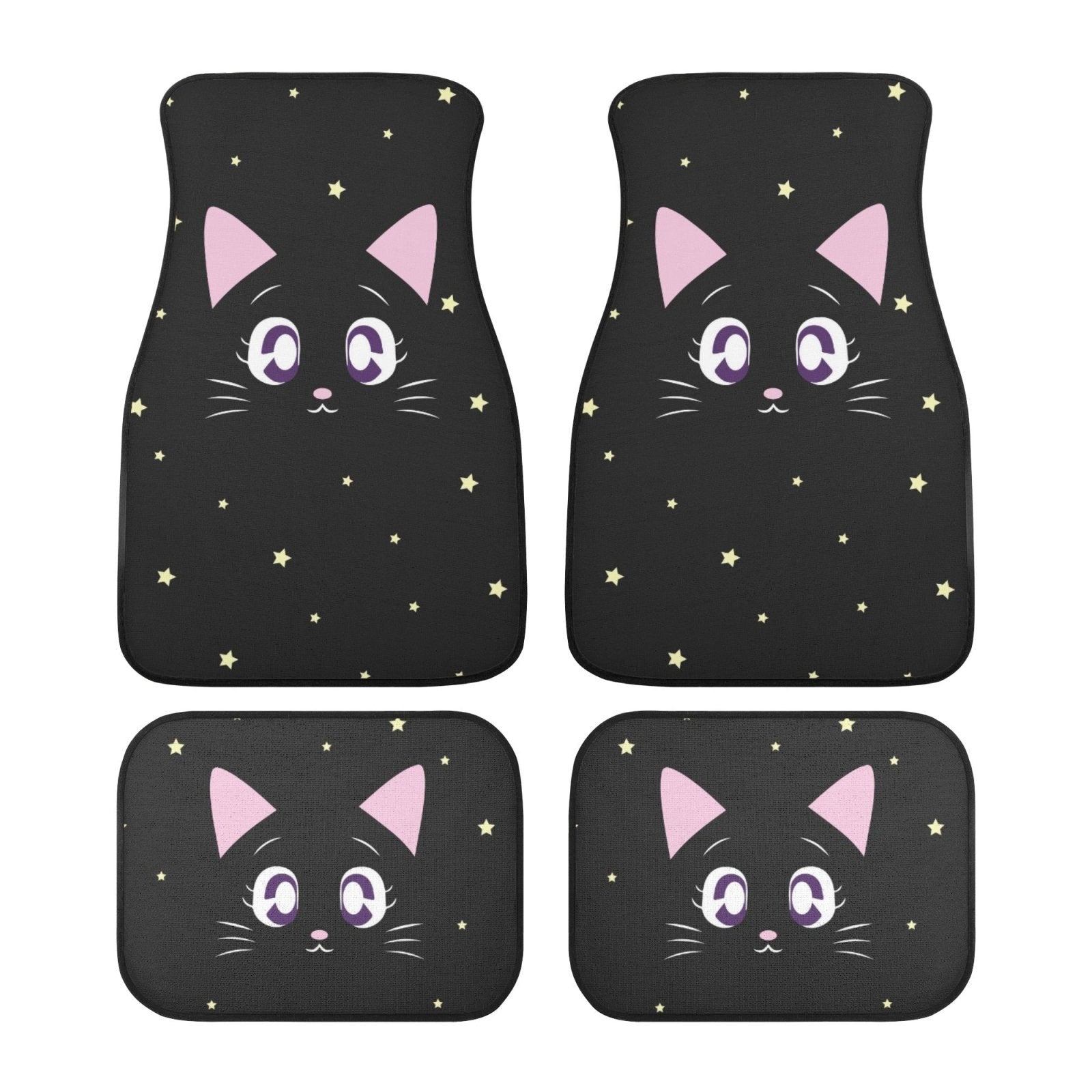 Kawaii Back cat twinkle stars Car Floor Mats - sense forest