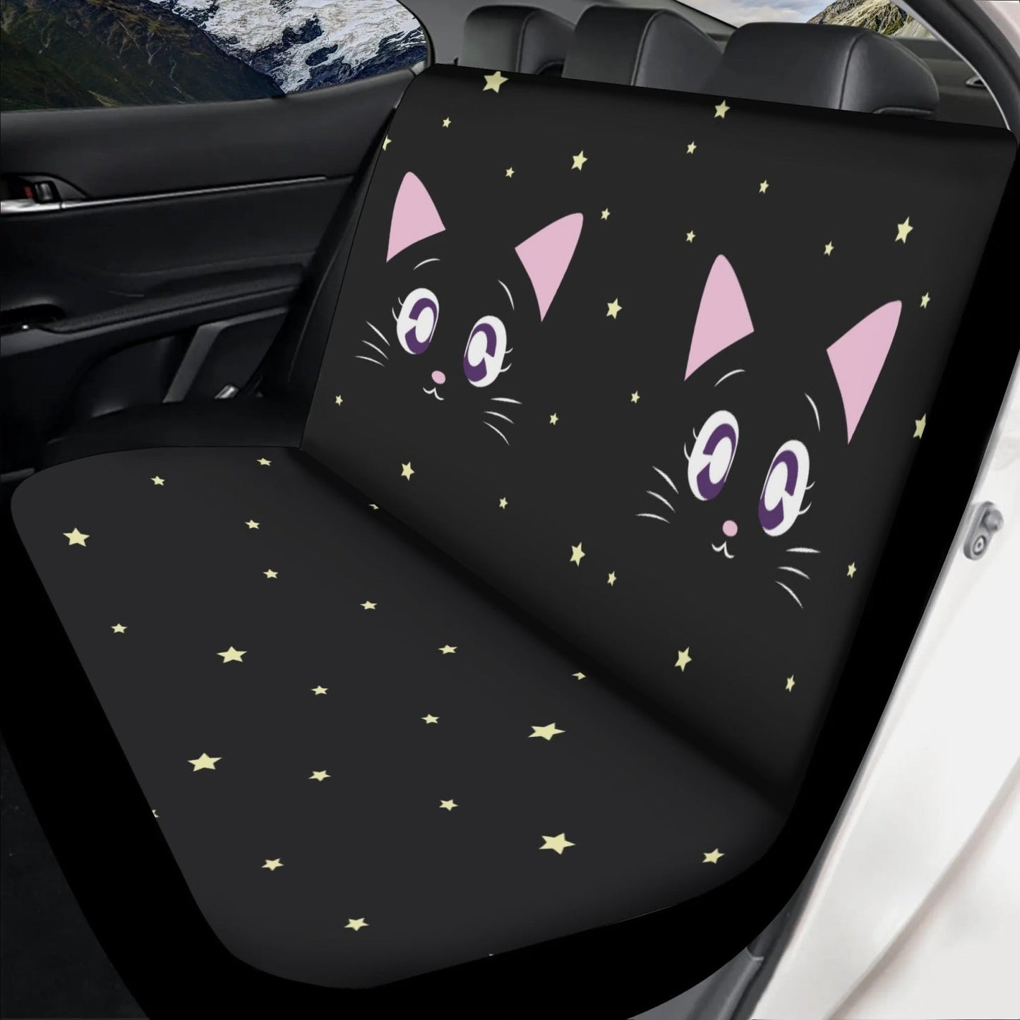 Kawaii Black Cats Seat Cover Set - sense forest