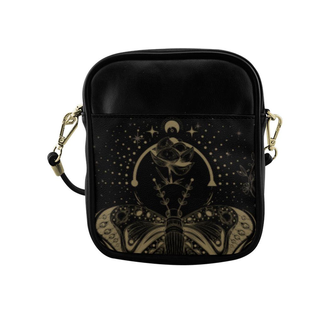 Lotus moon mini witch Sling Bag - sense forest