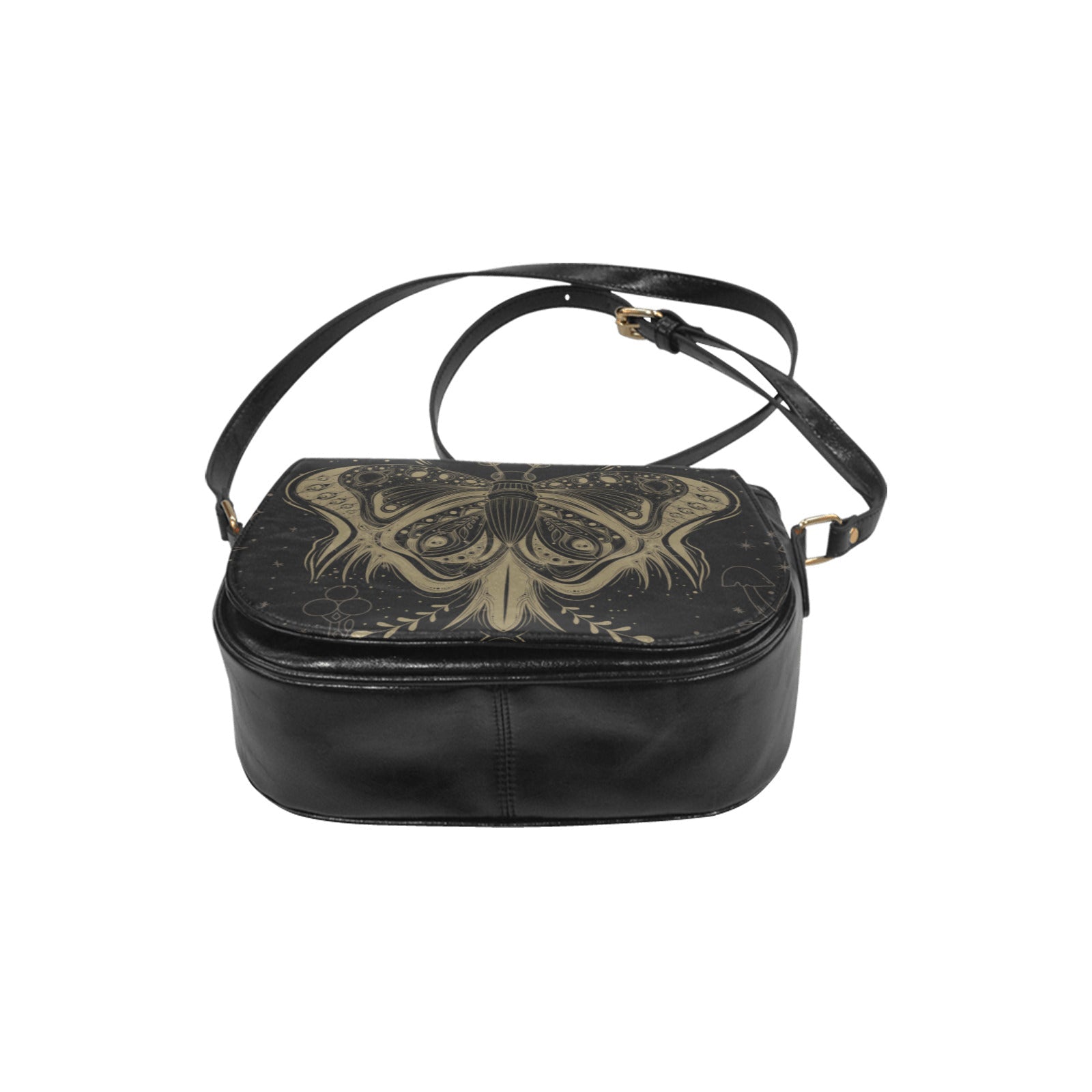 Lotus Moth Witch Vegan Leather Cottagecore Saddle Bag | Sense Forest - sense forest