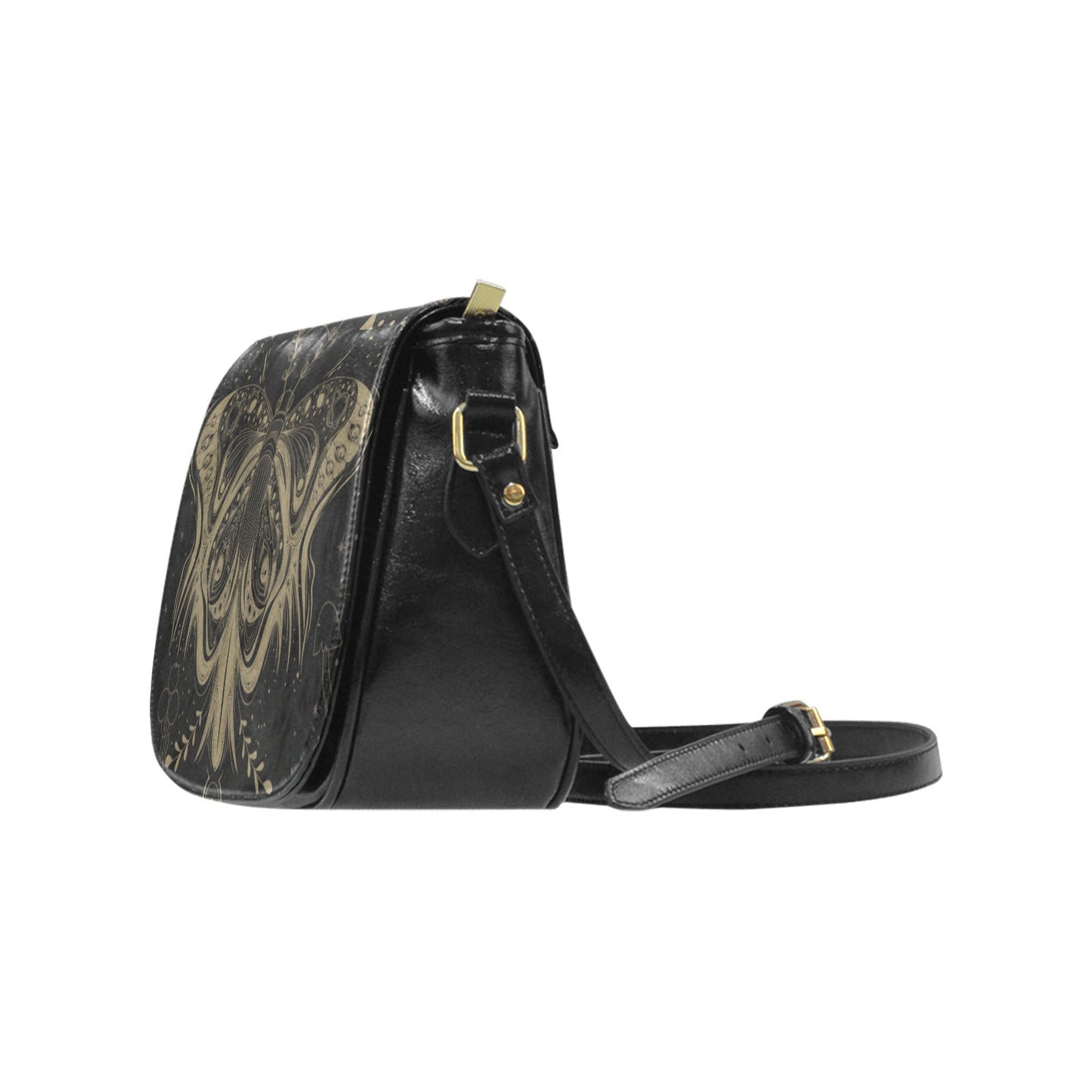 Lotus Moth Witch Vegan Leather Cottagecore Saddle Bag | Sense Forest - sense forest